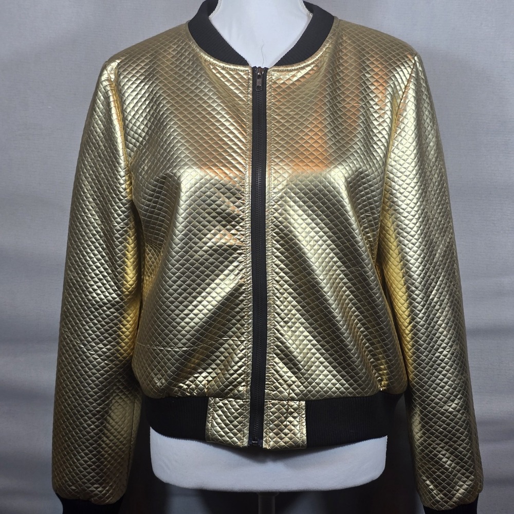 Lulumari Metallic Gold Bomber Jacket